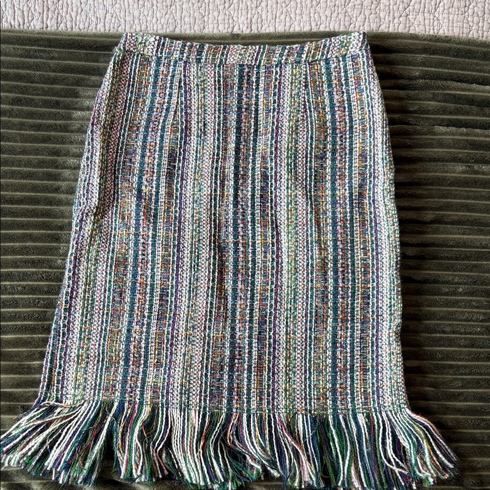 Maeve Anthropologie Multicolor Tweed Textured Pencil Skirt